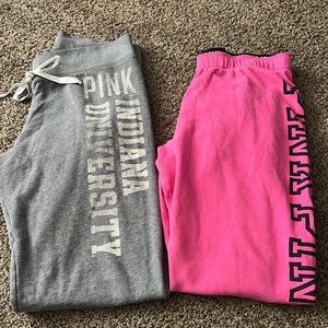 2 pairs of PINK sweatpants size M!!!!